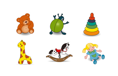 童心绽放 卡通可爱儿童玩具的矢量设计艺术