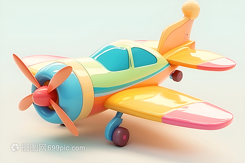 奇幻天际 多彩卡通风格飞机玩具的魅力世界